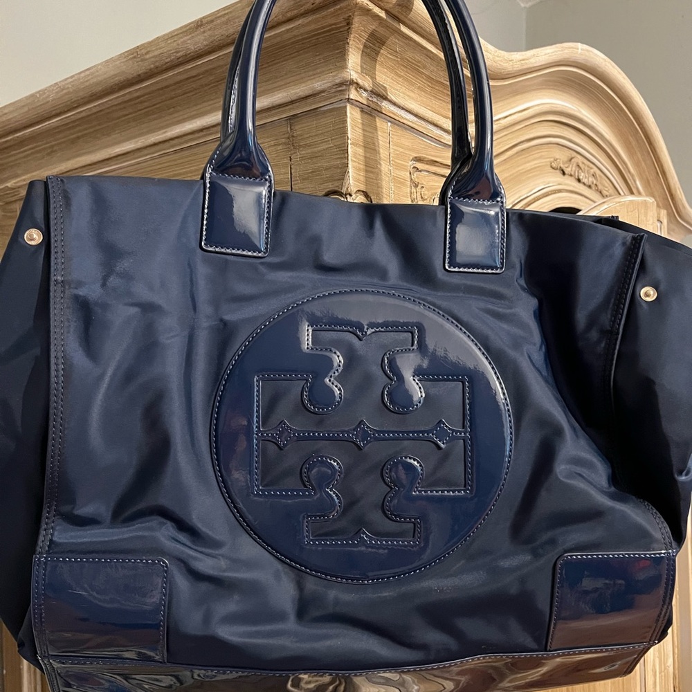 Tory Burch Navy Blue Tote Bag
